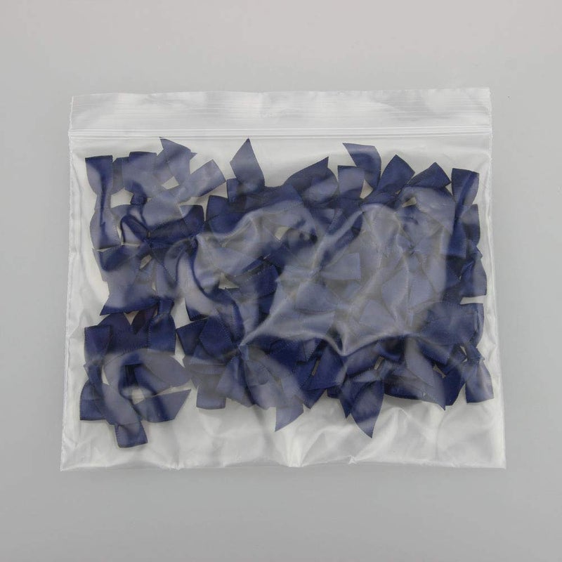 7Rainbows 50pcs Boutique 1.5" Navy Blue Satin Ribbon Mini Bows for Craft Sewing Scrapbooking Wedding and Gift Wrapping - Image 4